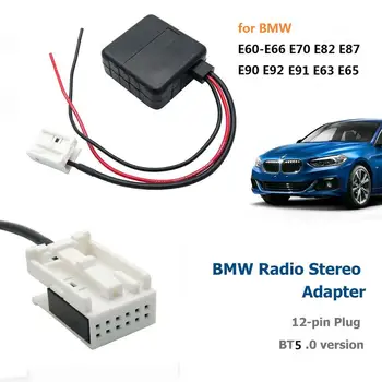 12V Araba bluetooth 5.0 Modülü AUX Kablosu Adaptörü Ses Radyo Stereo AUX-IN BMW için E60-E66 E70 E82 E87 E90 E92