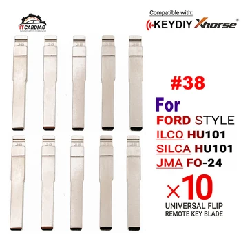 10 adet / grup 38# KD HU101 Flip Boş Araba itmeli anahtar Ford Focus için MK3 Mondeo Explorer Kuga Fiesta KD KEYDIY VVDI Xhorse Uzaktan