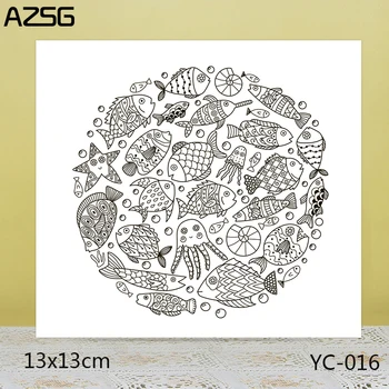 AZSG Deniz organizma Temizle Pullar / Mühürler İçin DIY Scrapbooking / Kart Yapımı / Albümü Dekoratif Silikon Damga El Sanatları