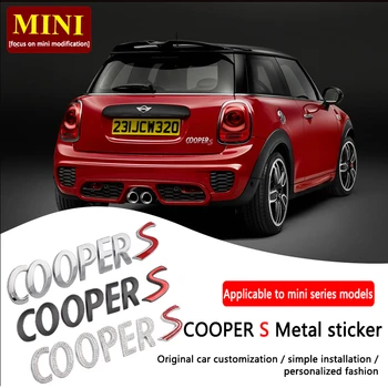 BMW MINI COOPERS için logo çıkartması COOPER S Araba Modifiye Metal Mektup Kuyruk Dekorasyon Etiketi