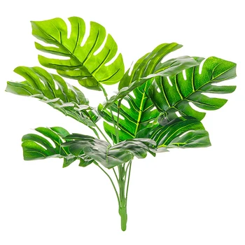 Yapay Bitkiler Büyük Palmiye Ağacı Yeşil Yapraklar Bonsai Kaplumbağa Yaprak Sahte Şube Yapraklar Bitki Ev Oturma Süslemeleri 9 Kafaları