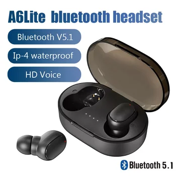 A6R TWS Bluetooth 5.1 Kulaklık Dokunmatik Kontrol Kablosuz mikrofonlu kulaklıklar Spor Su Geçirmez kablosuz kulaklık 9D stereo kulaklıklar