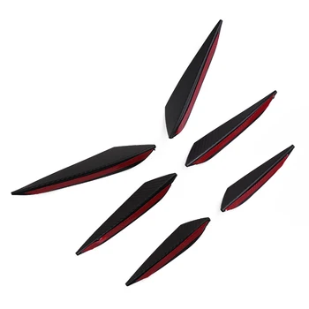 6 adet Hilal Hava Bıçağı Evrensel Ön Tampon Dekorasyon Yüzgeçleri Vücut Spoiler Araba Tuning 20.2×3.5 cm 16.5x2.5cm 13.2x2. 5cm
