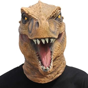 Raptor Maskesi CreepyParty Yenilik Cadılar Bayramı Kostüm Partisi Hayvan Jurassic baş maskesi (Dinozor)