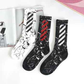 1 Çift Unisex Boyama Tarzı Ekip Çorap Kadın Streetwear Kaykay Spor Bisiklet Tasarımcı Çorap Pamuk Boyutu 36-44