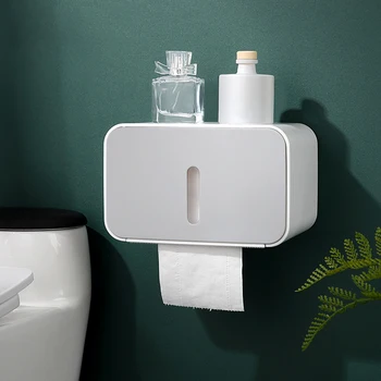 Ev Kağıt Tutucu tuvalet kağıdı İçin Su Geçirmez Duvara Monte Tuvalet Kağıdı Tepsisi Rulo Kağıt Tüp Banyo Doku saklama kutusu Raf
