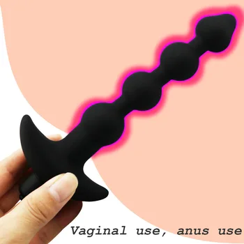 10 Hızları Vibratör Anal Plug Seks Oyuncakları Erkekler için Eşcinsel Siyah Boncuk Anal Masaj Tıbbi Silikon Butt Plug Seks Ürünleri Yetişkin için