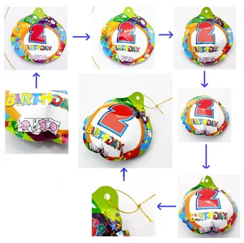 6 adet Yaş 1-8 Otomatik şişme mylar FOLYO balon 11cm Doğum Günü partisi favor Pinata Çanta Dolgu Yağma Gag ve çocuk odası dekorasyon
