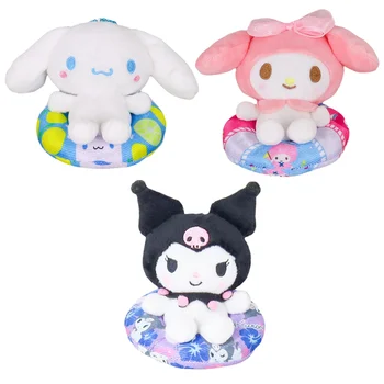 Sanrioed yüzme simidi Serisi Benim Melody Cinnamoroll Kuromi peluş oyuncak anahtarlık Kawaii Sevimli Hayvanlar Dolması Peluş Oyuncaklar Çocuklar Hediye