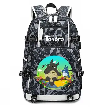 Yeni Totoro Kedi Anime Kitap Çantası Sırt Çantası Fermuar Sırt Çantası Anime Öğrenci Okul Bilgisayar Çantası Seyahat Mochila