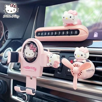 Hello Kitty Araba telefon tutucu Kawaii Sanrio Apple Cep telefon braketi araba için çok işlevli Aksesuarları Navigasyon Ağırlık Tutucu