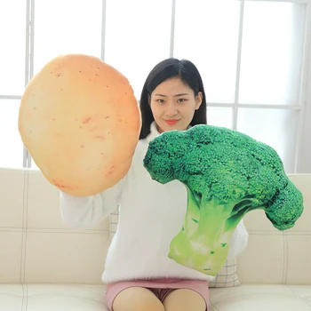 40-60cm Simülasyon Sebze peluş oyuncak Brokoli Patates Dolması Yumuşak Sebze Yastık Minder Hediye Oyuncak Çocuklar için yılbaşı dekoru