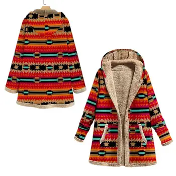 Casual kadın ceket etnik tarzı Bayan sıcak Kapüşonlu ceket kadın ceket ceket