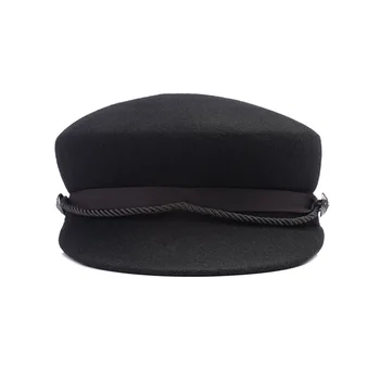 X503 Bayanlar Moda Casual Düğme Yün Newsboy Şapka Sıcak Yün Sekizgen Kap Rahat Yün Şapka İngiliz Retro Bere Ressam Kapaklar