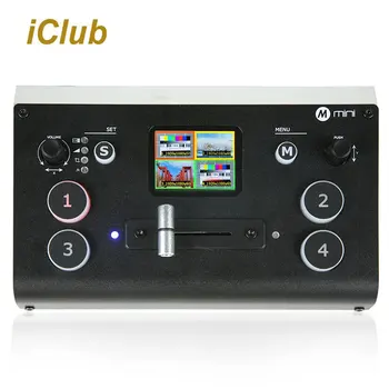 ıclub Mini Pro video değiştirici 4 Kanal Desteği PC APP kontrolü HDMI Santral T-Bar ile Canlı Yayın Yayını için