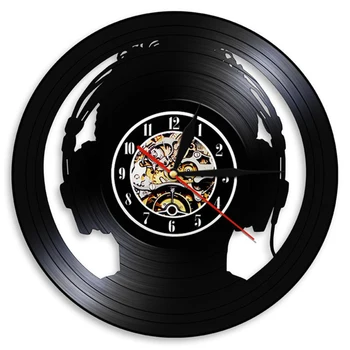 Kulaklık Tasarımı Müzik Dinlemek Sanat Vinil Kayıt duvar saati Modern Duvar Lambası Rock N Roll Kulaklık Dekoratif Aydınlatma