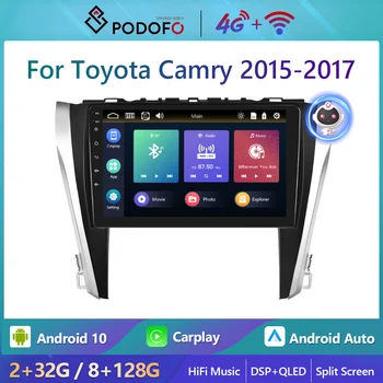Podofo Android 4G WıFı Araba Radyo Toyota Camry 2015-2017 İçin 2din Carplay Autoradio Stereo Çalar HiFi Müzik Aı sesli GPS