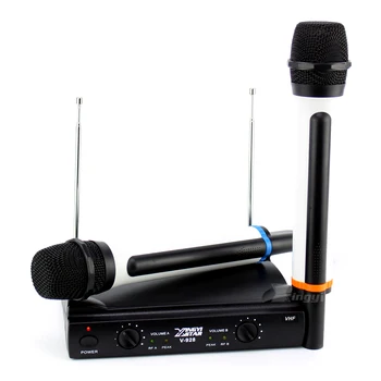Profesyonel 2 El Dinamik Mikrofon VHF Kablosuz Mikrofon Sistemi İçin Bilgisayar Sing Karaoke Parti Sing Dersler Konuşma Hoparlör