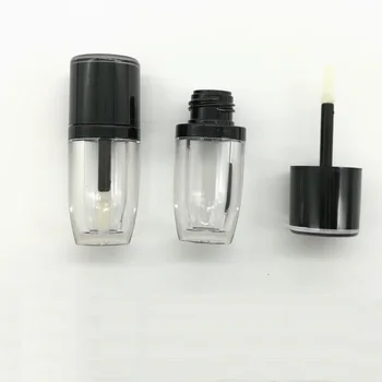 Boş Dudak balsam kabı Mini Örnek Kozmetik Ruj Doldurulabilir Şişe Küçük Plastik Şeffaf Dudak Parlatıcısı Tüp Siyah Dudak 50 adet