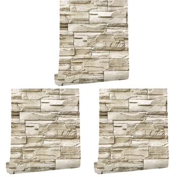 3X, 6M Vinil 3D Tuğla Kaya Etiket kağıdı Kendinden Yapışkanlı Duvar Kağıdı Mobilya duvar çıkartmaları