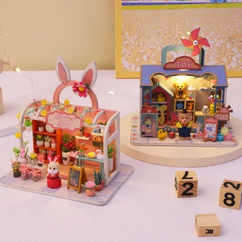 Bitmemiş 3D DIY Minyatür Dollhouse Kiti Çocuklar Zanaat DIY Oyuncaklar Noel doğum günü hediyesi