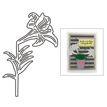 Yeni Botanik 2021 Paskalya Lily Metal Kesme Kalıp Kesim Kağıt Kartı DIY Hiçbir Pul Scrapbooking Tebrik Yapma Kabartma İçin Ölür 