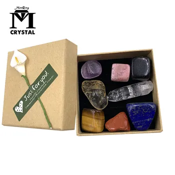 8 Adet / kutu Doğal Kristal Mineral Örnekleri Ham Taş Çakra Şifa Eskitme Kaya Çakıl Yoga Reiki Parlatma Kuvars Taş
