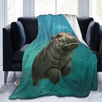 Moda Su Aygırı 3D baskı baskılı battaniye yatak örtüsü battaniye retro yatak kare piknik yumuşak battaniye Hızlı Kuru