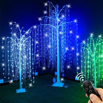 Parlak parti dekorasyon RGB söğüt bonzai ağacı lamba Chirstmas Doğum günü hediyeleri için uzaktan kumanda ile 0.6/1.2/1.5/2.1 M Mevcut