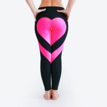 Kadınlar 3D Desen Kalp Güzel Tayt Sweatpants İnce Esneklik Tayt Fitness Egzersiz Pantolon 7 Renkler 2022 Sonbahar Yeni