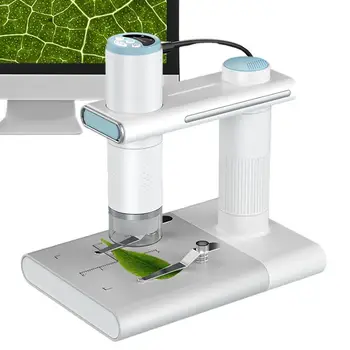 Dijital Mikroskop Cep Mikroskobu Yetişkinler İçin Uyumlu HD Mikroskoplar Ayarlanabilir Metal Standı Ve Topuzu Kaldırma Cihazı