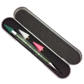 DIY Elmas Boyama Kalem Aracı Aksesuarları Rhinestones Çift Kafa Değiştirilebilir kalem ucu Elmas Nakış Noktası Matkap Kalem