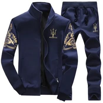 Sıcak Satış erkek Seti Spor Giyim Erkek Takım Elbise Erkek Setleri Rahat Tişörtü Ceket ve Pantolon M-4XL