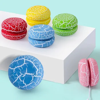 Sevimli Şeker Crackle Baskılar Ahşap Yoyo Oyuncaklar Çocuklar Yo-Yo Yaratıcı Yo Yo Oyuncaklar Çocuklar İçin 5cm Ahşap Yo Yo Topu