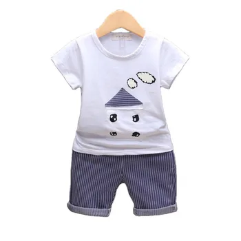 Moda Yaz Çocuk Giyim Bebek Erkek Kız Karikatür T Shirt Şort 2 adet / takım Çocuklar Bebek Giysileri Toddler Pamuk Eşofman