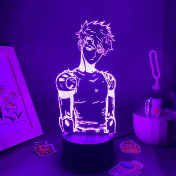 Anime Tek Yumruk Adam Genos 3D Led Gece Lambası Doğum Günü Hediyeleri Arkadaşlar İçin lav lambası Yatak Odası Masa Dekorasyon Manga Figürü Genos