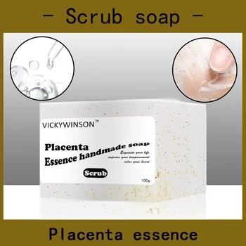 Plasenta özü fırçalama sabunu el yapımı Sabun 100g Amino asit sabunlar nemlendirici krem anti-aging yosun özü parlatıcı