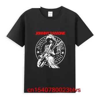 Johnny Ramone Logo Klasik siyah tişört Yeni Yaz erkek Kısa Kollu Popüler Tees Gömlek Tops Roman Unisex