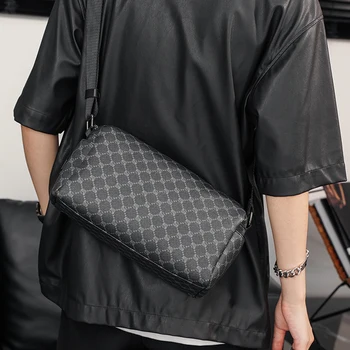 Tidog Koreli erkek çanta silindir çanta boş çanta trendi eğik omuzdan askili çanta