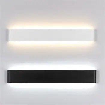 Modern led duvar aydınlatma armatürü siyah beyaz alüminyum merdiven duvar aplik lamba oturma odası arka plan LED lamba banyo aynası ışığı
