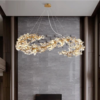 S-şekilli dalları modern kristal avize oturma odası kristal restoran LED aydınlatma lüks otel dekoratif lamba