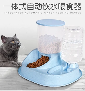 Kedi ve Köpek otomatik besleyici su çeşmesi Büyük kalınlaşmış çift kase Kedi ve köpek evrensel köpek havzası Kedi havzası pet malzemeleri