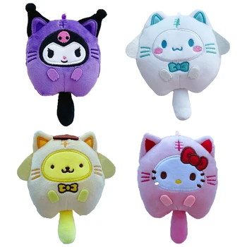 Kawaii Sanrio Peluş Kolye Kuromi Cinnamoroll Hello Kitty 10 Cm Sevimli Anime Doldurulmuş Hayvanlar Peluş Bebek