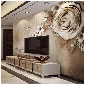 Özel 3D duvarlar için duvar kağıdı 3 d duvar resimleri duvar kağıdı çiçek duvar Retro güller minimalist TV zemin arka plan duvar dekoru