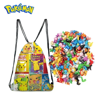 144 adet / takım Pokemon Aksiyon Figürleri saklama çantası Kawaii Pikachu Aksiyon Anime Figürleri oyuncak bebekler Çocuklar İçin Erkek Kız Hediyeler