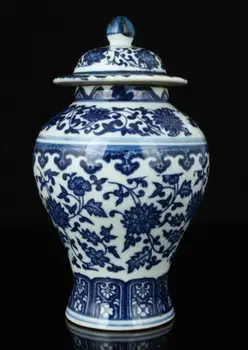 Nefis Çin Klasik Koleksiyon Eski İşi Mavi ve Beyaz Porselen Kavanoz / Pot