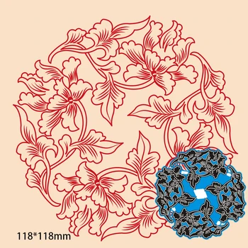 Kesme Ölür Hollow Çiçek Çerçeve koleksiyon defteri kağıdı Dekorasyon Şablon Kabartma Yeni kendi başına yap kağıdı Kart Craft 118 * 118mm