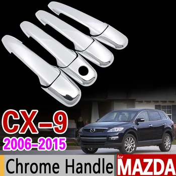 Mazda için CX-9 2006-2015 Krom kulp kılıfı Trim Seti CX9 CX 9 2007 2008 2010 2011 2013 Araba Aksesuarları Çıkartmalar Araba Styling