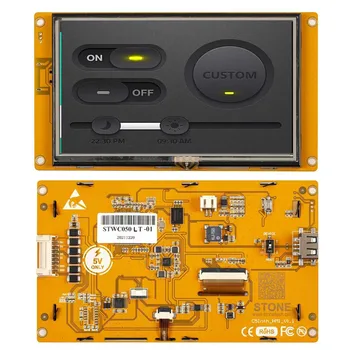 SCBRHMİ 5 İnç LCD TFT HMI Ekran Modülü Akıllı Serisi RGB 65K Renkli dayanıklı dokunmatik panel Muhafaza Olmadan
