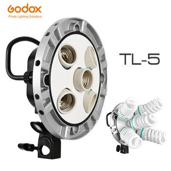 Godox Fotoğraf Stüdyosu TL - 5 5in1 E27 Soket Üç Renkli ampul ışık Lamba Kafası Çok Tutucu Kamera Fotoğrafçılığı Aydınlatma